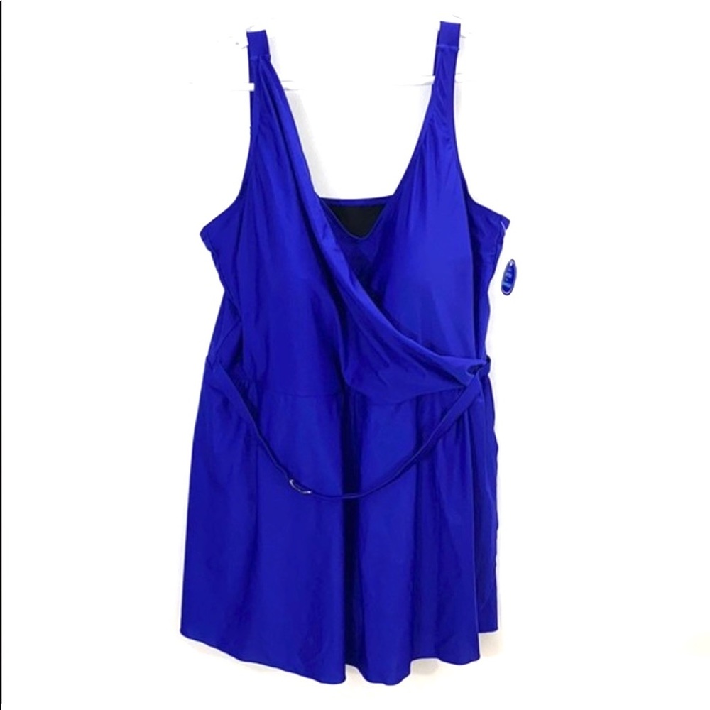 Swimsuits For All Plus Royal Blue Swim Dress - Picture 1 of 12